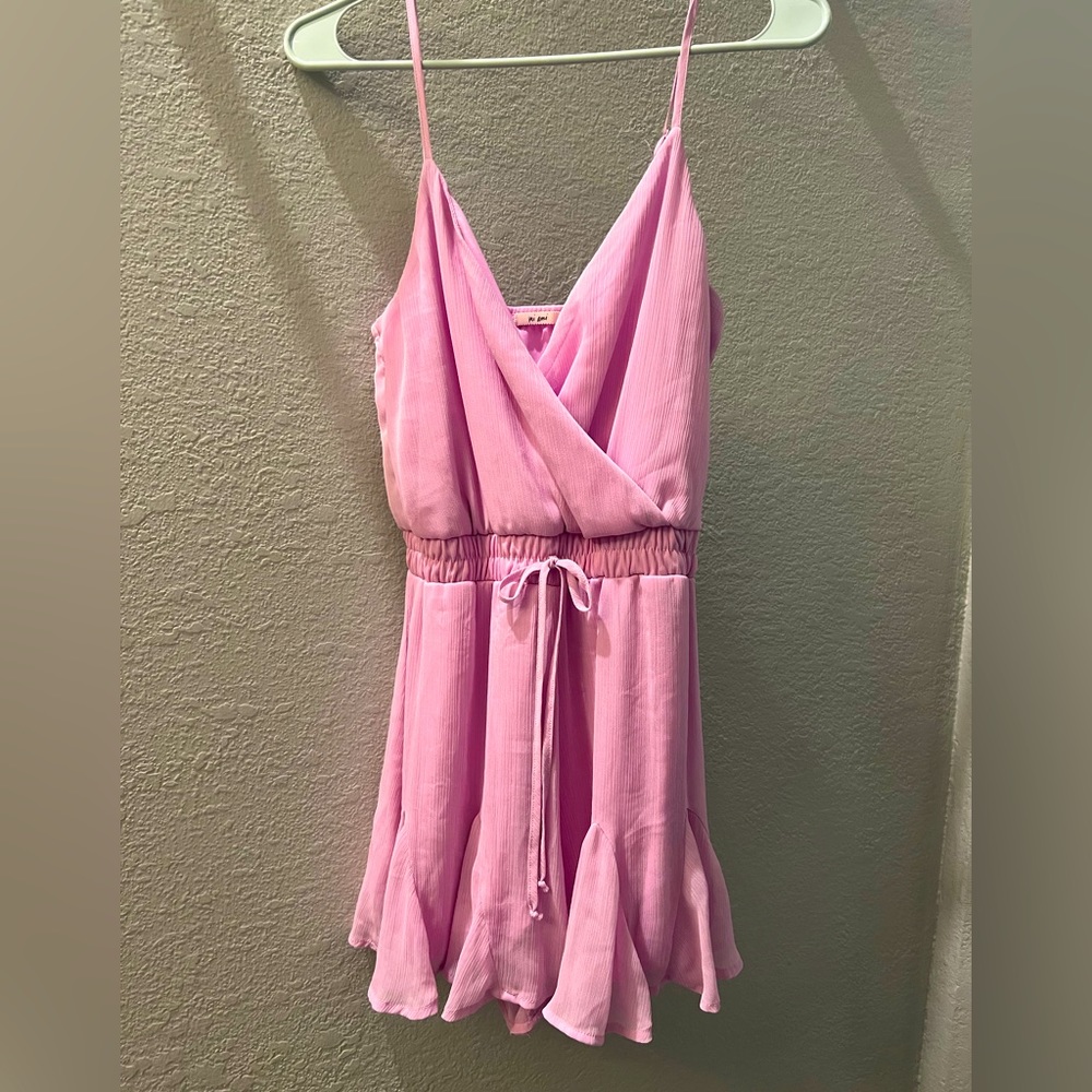 Mi Ami pink spaghetti strap romper size small